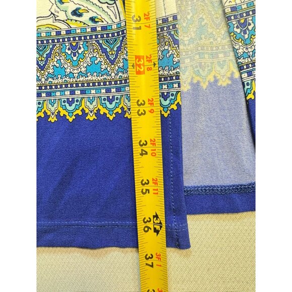 Susan Graver Womens Maxi Wrap Skirt Size S  Blue Paisley Boho Overlay Chiffon - Picture 11 of 16